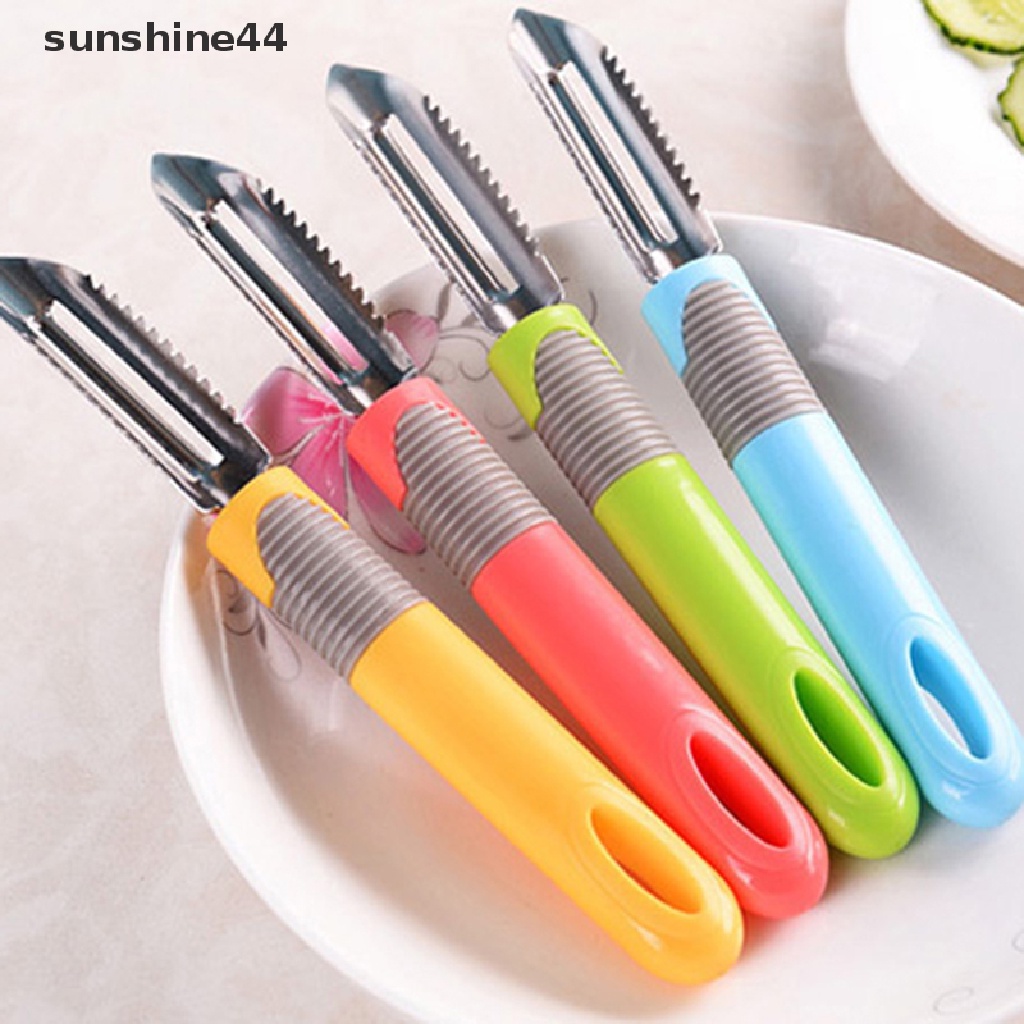 Sunshine Warna Random Kreatif Pengupas Buah Sayur Dapur Multi-Fungsi Fruit Tools ID