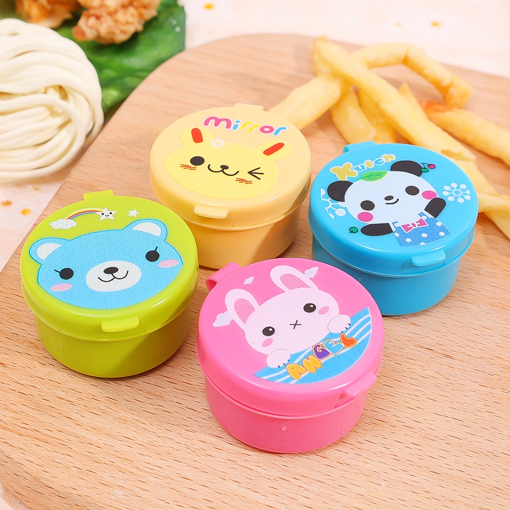 1set Botol Saos Bumbu Mini Portable Botol Kecap Salad Wadah Saos Tempat Bekal Anak Anak Bento Lunch Box Aksesoris Dapur