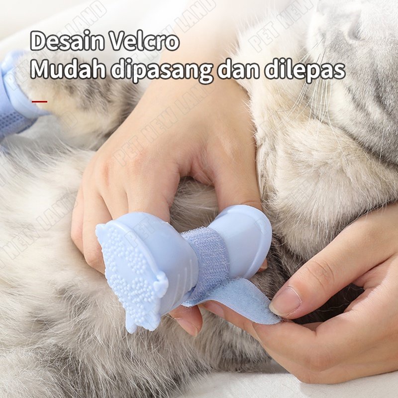 Sepatu Anjing 4 Pcs Sepatu Kucing Murah Karet Anti Air Kostum Hewan Pet shoes