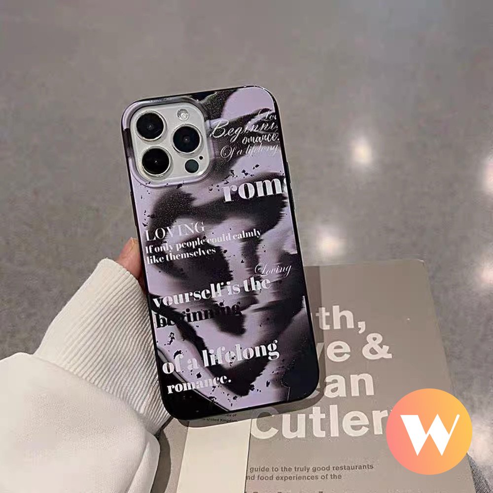 Alphabet Glossy Halus Case Kompatibel Untuk IPhone 7Plus 11 14 13 12 Pro Max XR X XS Max7 8 Plus SE 2020 Fashion Halo Dyed Cat Air Shockproof Soft Cover