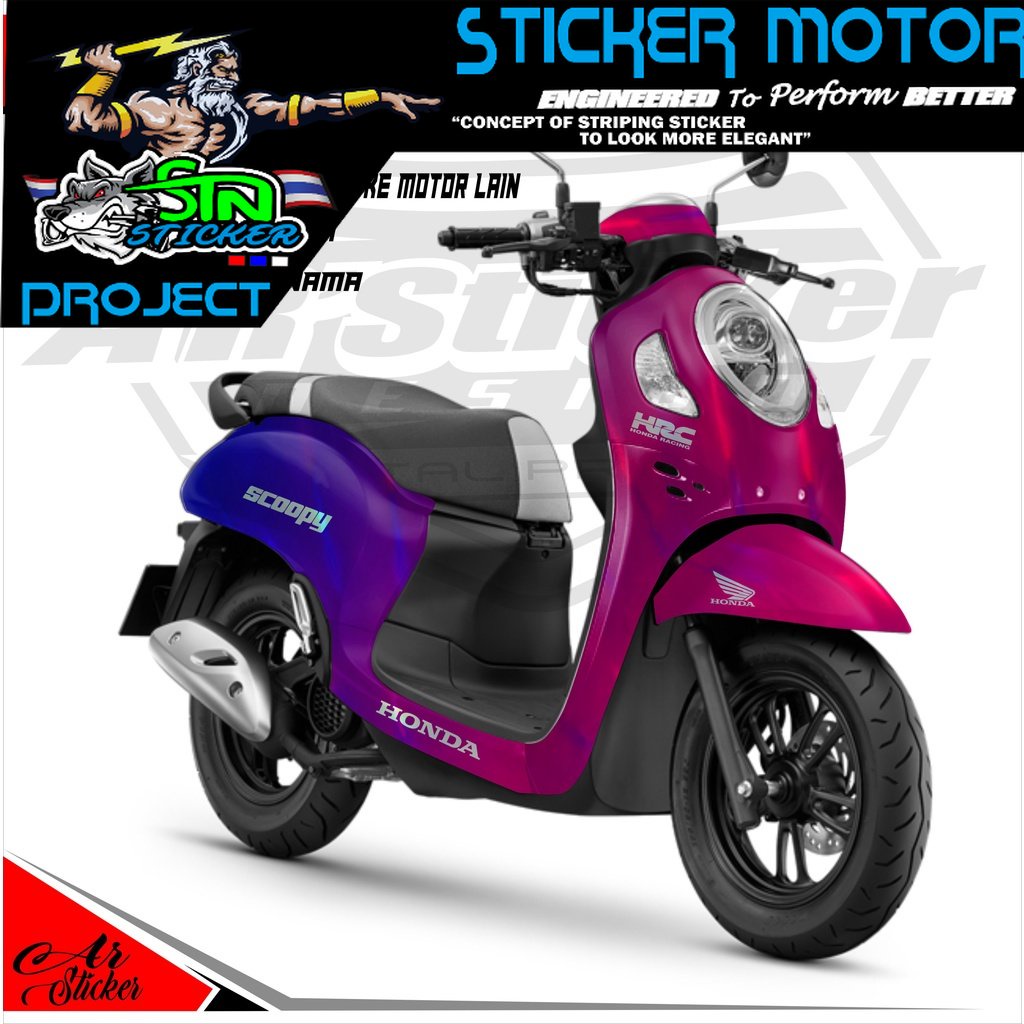 Decal Hologram Chrome Pelangi Scoopy FI Stiker Fullbody Scoopy Tahun 2013-2016, 2017-2020, 2021 023