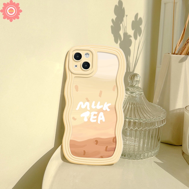 Case Motif Milk Tea Lucu Kreatif Realme C53 C55 56i 10 9i 8 8i 7i 5i 7 5s C21Y C15 C25Y C35 C12 C25 C30 C33 C11 C25s C20 8Pro C20A 9Pro+ 9 C3 C17 Lembut TPU Wavy Sarung Tepi