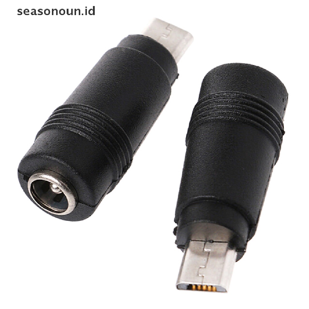 Seasonoun 2Pcs DC 5.5 * 2.1mm female jack plug Ke micro USB 5pin male power converter.