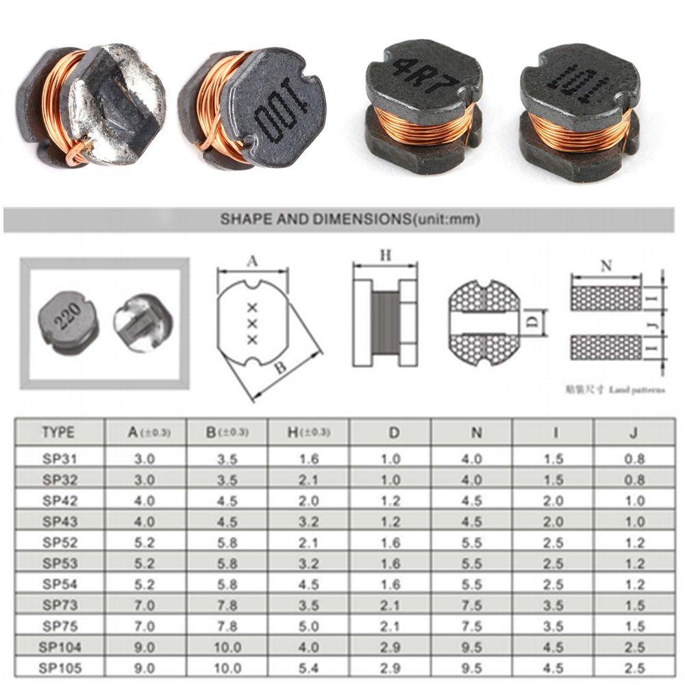 Populer 20pcs CD43 Kualitas Tinggi Induktor Chip Kawat Luka Chip SMD Power Induktor