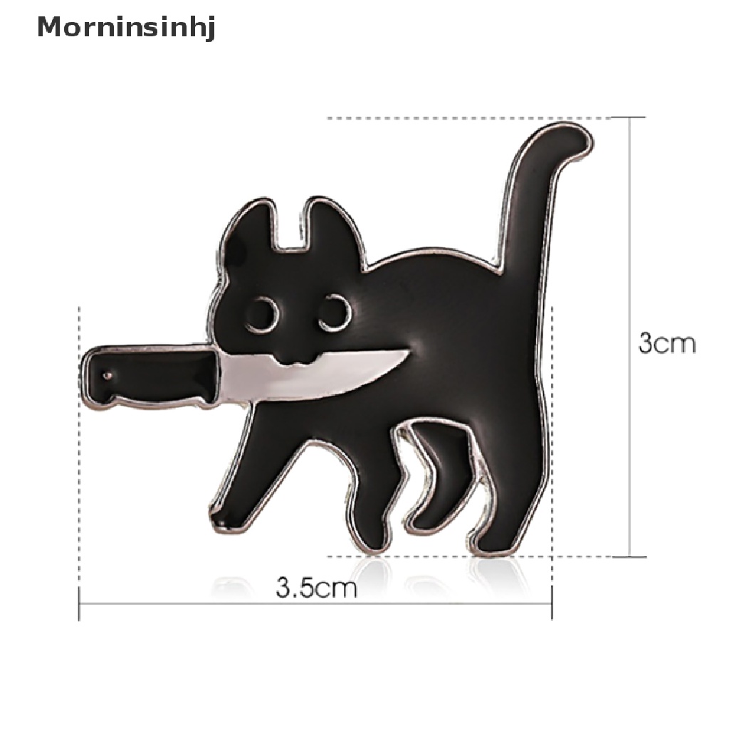 Mornin Kartun Kreatif Kucing Hitam Pemodelan Pop Enamel Pin Kerah Lencana Bros id