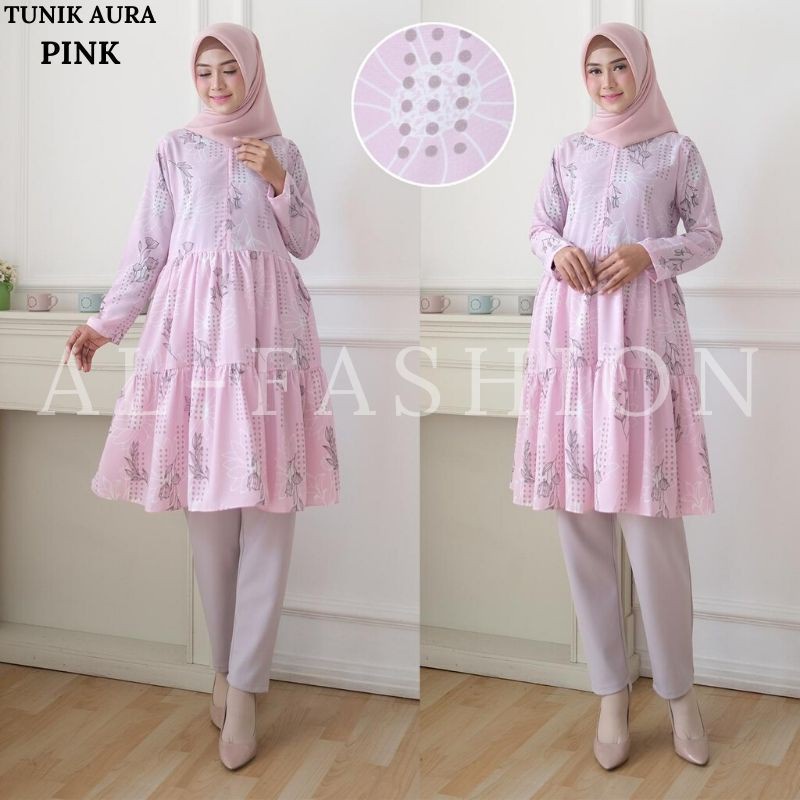 TUNIK AURA - homey dress - tunik - tunik wanita - tunik muslim - tunik motif - atasan - atasan wanit