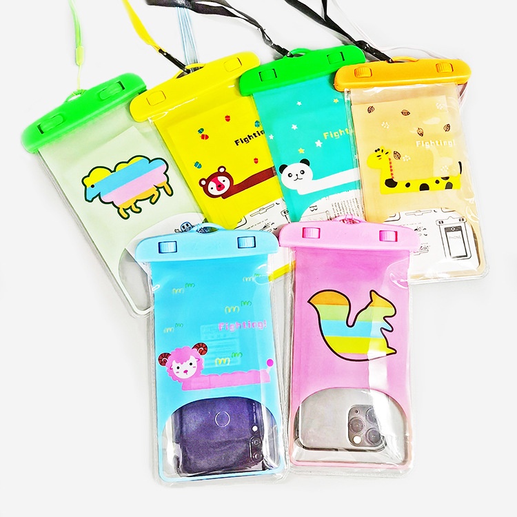 T&amp;Y Sarung HP Anti Air Motif Kartun Pouch HP Smartphone Waterproof Case Karakter Free Tali Gantung