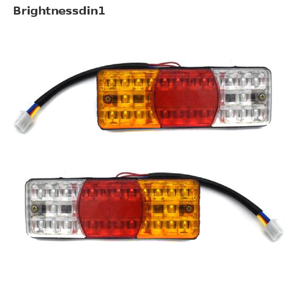 [Brightnessdin1] 3warna LED Waterproof Tail Light Rem Mundur Berhenti Sein Motor 12V Butik