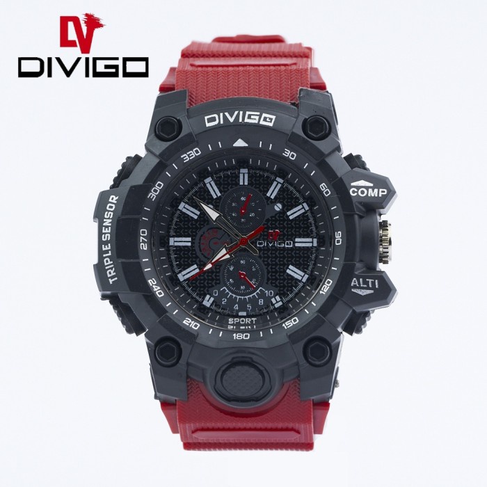 Divigo Jam Tangan Pria DIVIGO Analog Sport Strab Rubber D4G-A - Merah