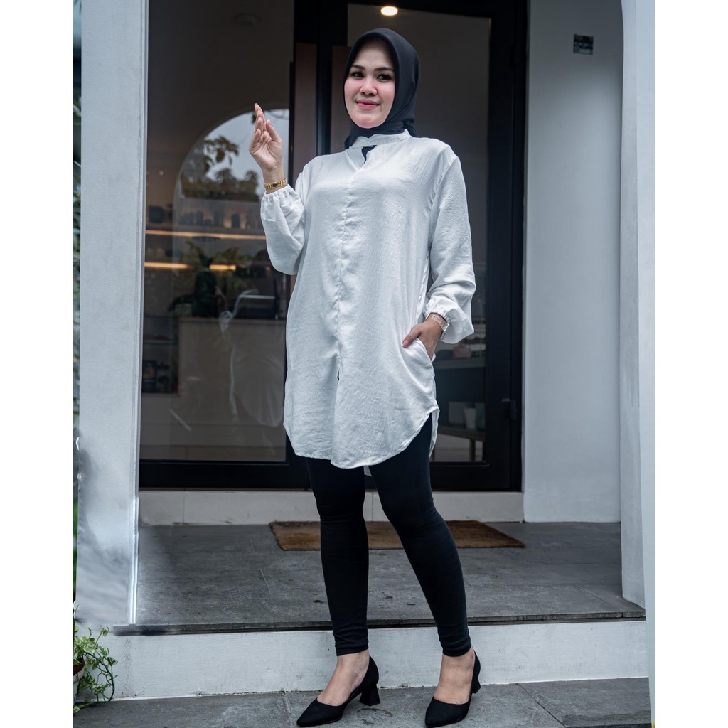 Onita Blouse/Tunik Putih Polos Poliester