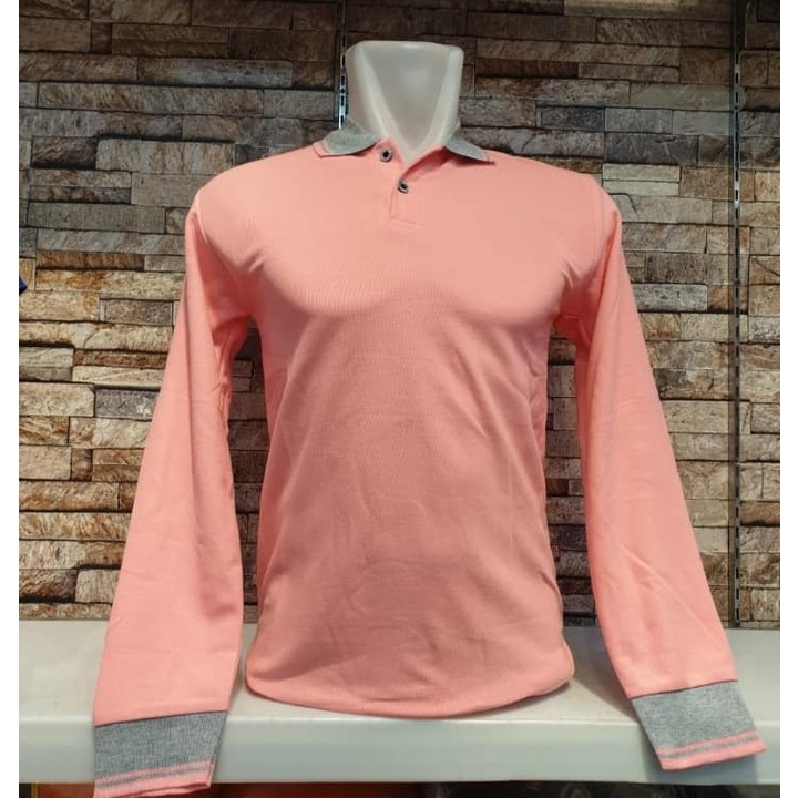 Kaos kerah FO LIST & KOMBINASI lengan panjang SALEM / kaos kerah polos lengan panjang FO LIST / kaos
