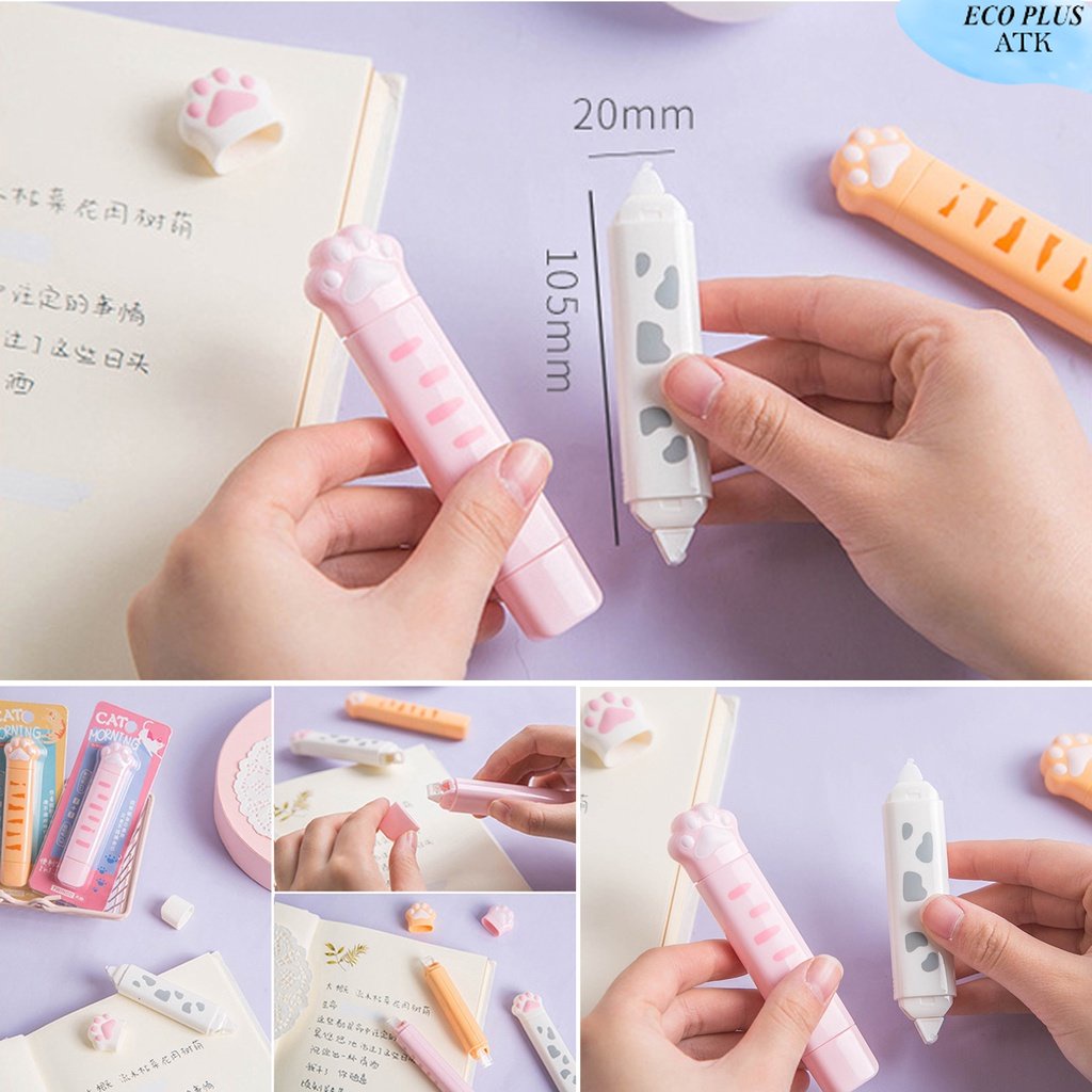 Glue and Correction Tape 2 in 1 Cute Cat Kitten Kucing Sekolah Kantor Tip-ex roll ATK