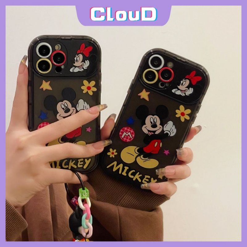 IPHONE Casing Ponsel Mickey Minnie Mouse Lucu Kompatibel Untuk Iphone7 8 Plus X XR XS Max14 11 13 12 Pro Max SE 2020 Flip Make Up Cermin Shockproof Lembut TPU Kartun Disney Phone Cover