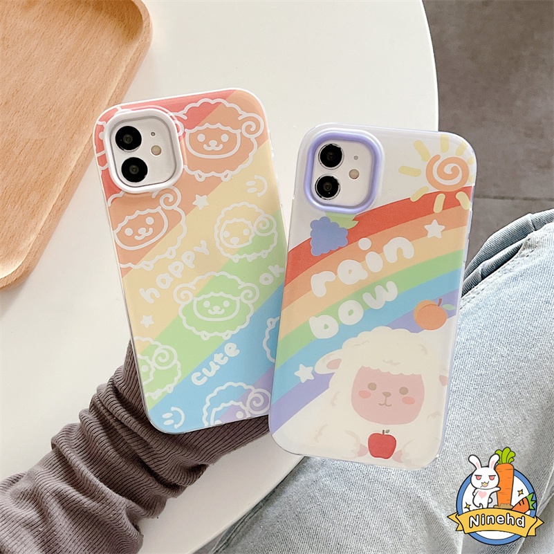 Redmi A1 A1+10C 10A 10 9 9A 9C 9T Note 11 11s 10 10s 9 9s Pro Xiaomi 11 Lite Poco X3 Pro NFC Graffiti Wajah Tersenyum Pelangi 3in1 Silikon Cair Phone Case Bumper Pelindung Case