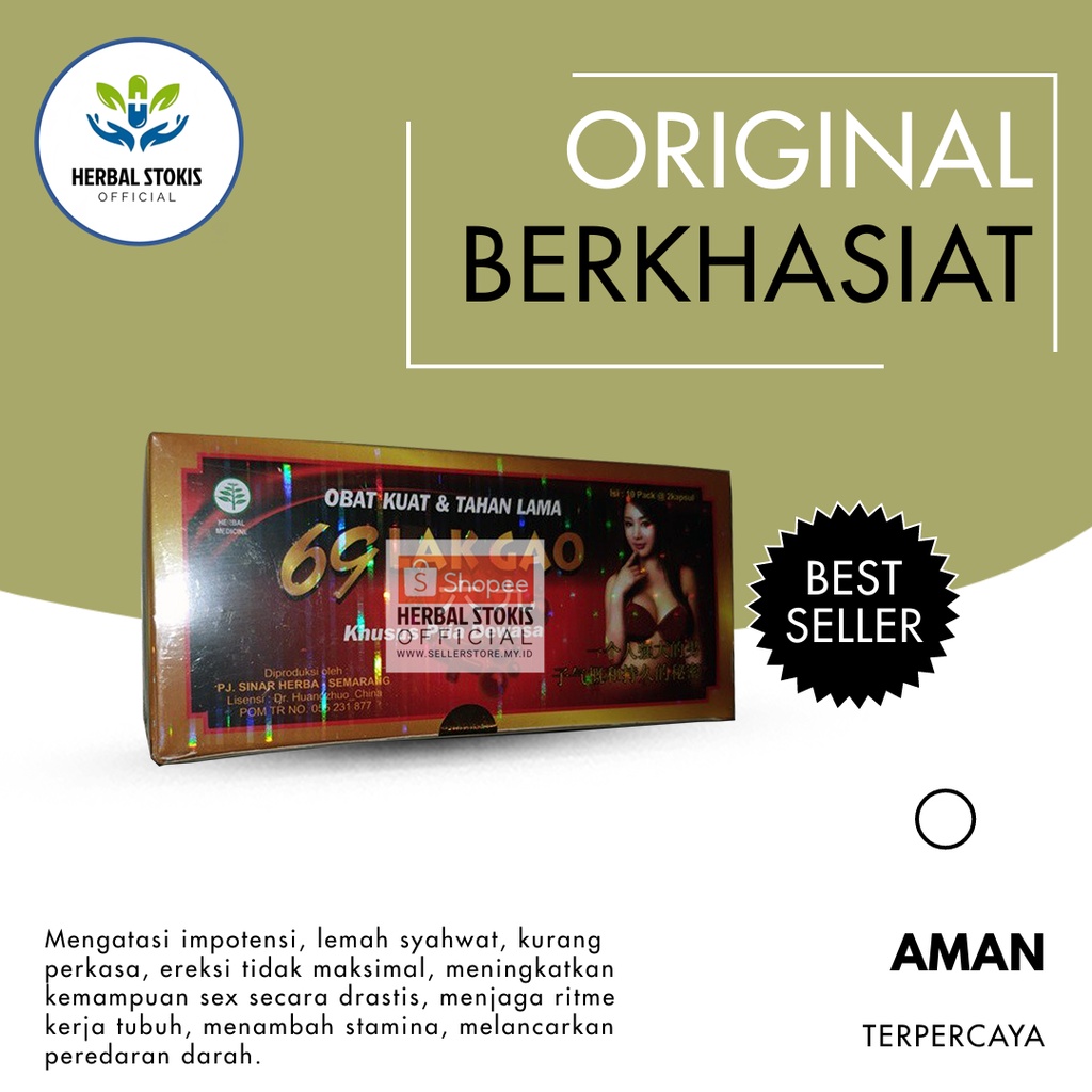 

Suplemen Kapsul Herbal Lak Gao 69 Original Obat Pria (Kuat) Sehat Dan Tahan Lama