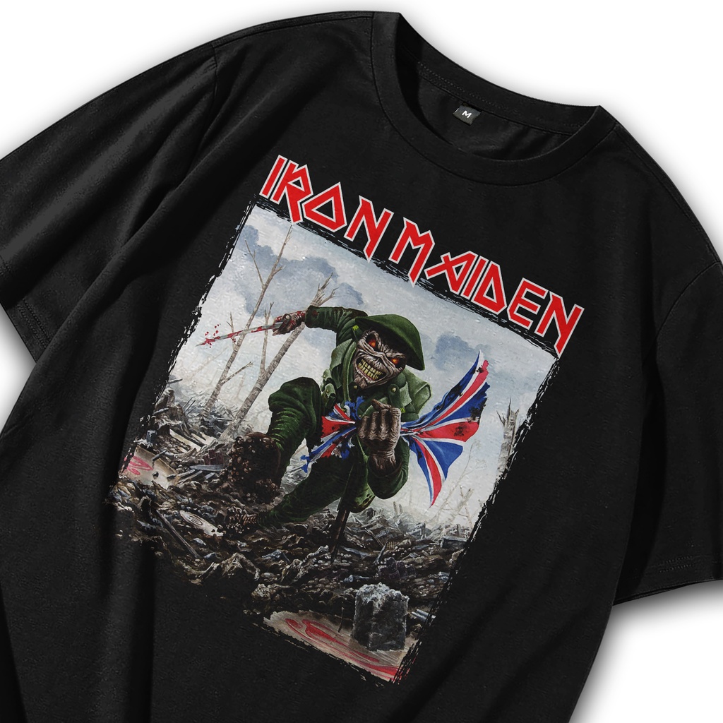 Kaos Band Metal / Kaos Band Vintage / Kaos Musik Oversize / Tshirt Band  Iron Maiden Soldier / T shi