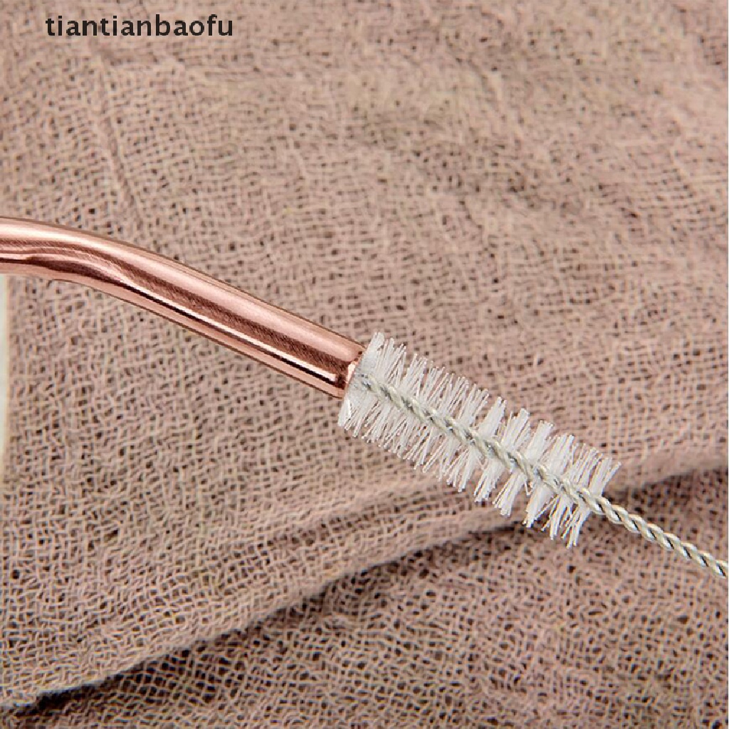 [tiantianbaofu] Reusable Stainless Steel Minum Sedotan Filter Sendok Aduk Teh Kopi Peralatan Makan Butik