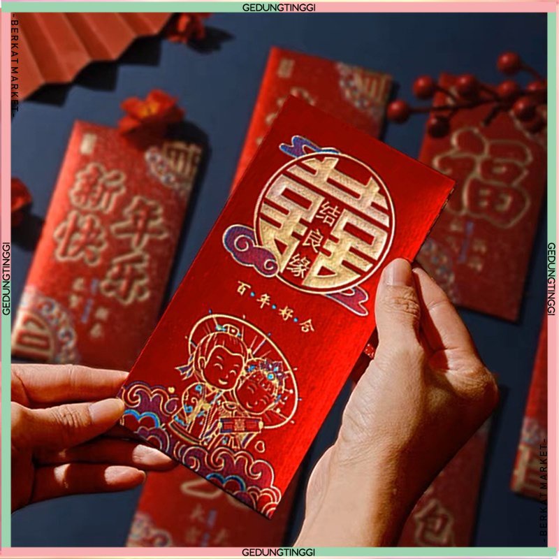 Amplop Angpao Angpau Ampao Ampau Hongbao Dompet Kertas Sangjit Shuang Xi Suangxi Kado Hadiah Nikah Happy Wedding Pernikahan Kawin Kawinan Married Chinese Merah Emas Netral Unik Murah Premium Panjang Jumbo Pendek Kecil Mini Aesthetic Aestetic Elegan 2023