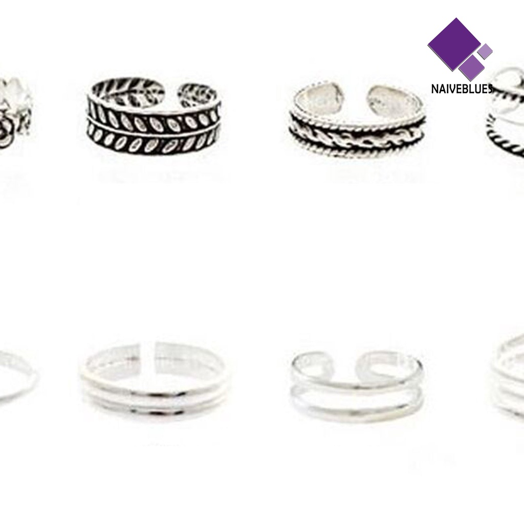 Naiveblue &gt; 12pcs/Pack Cincin Kaki Desain Adjustable Unisex Joint Fashionable Aksesori Pesta