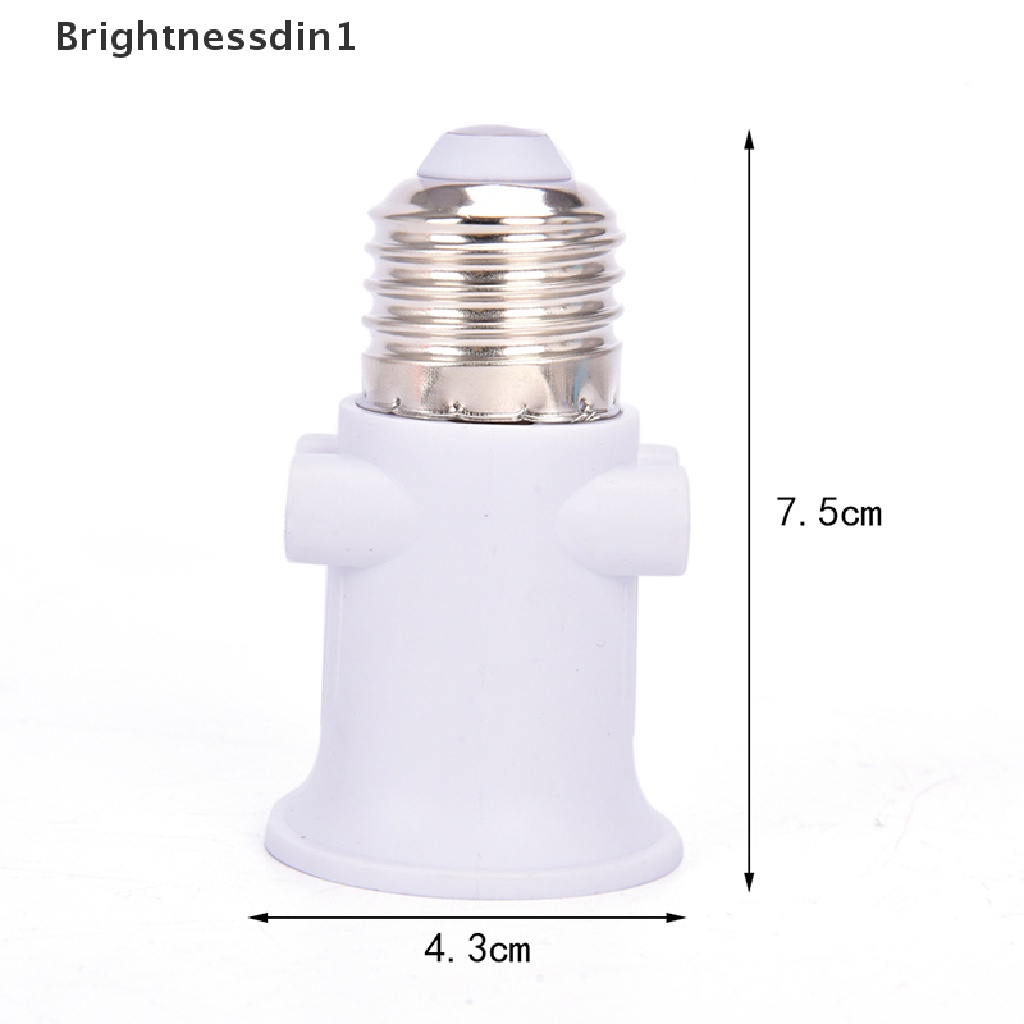 [Brightnessdin1] Pbt Adaptor Bohlam E27 Tahan Api Lamp Holder Base Socket Konversi Dengan Butik EU Plug