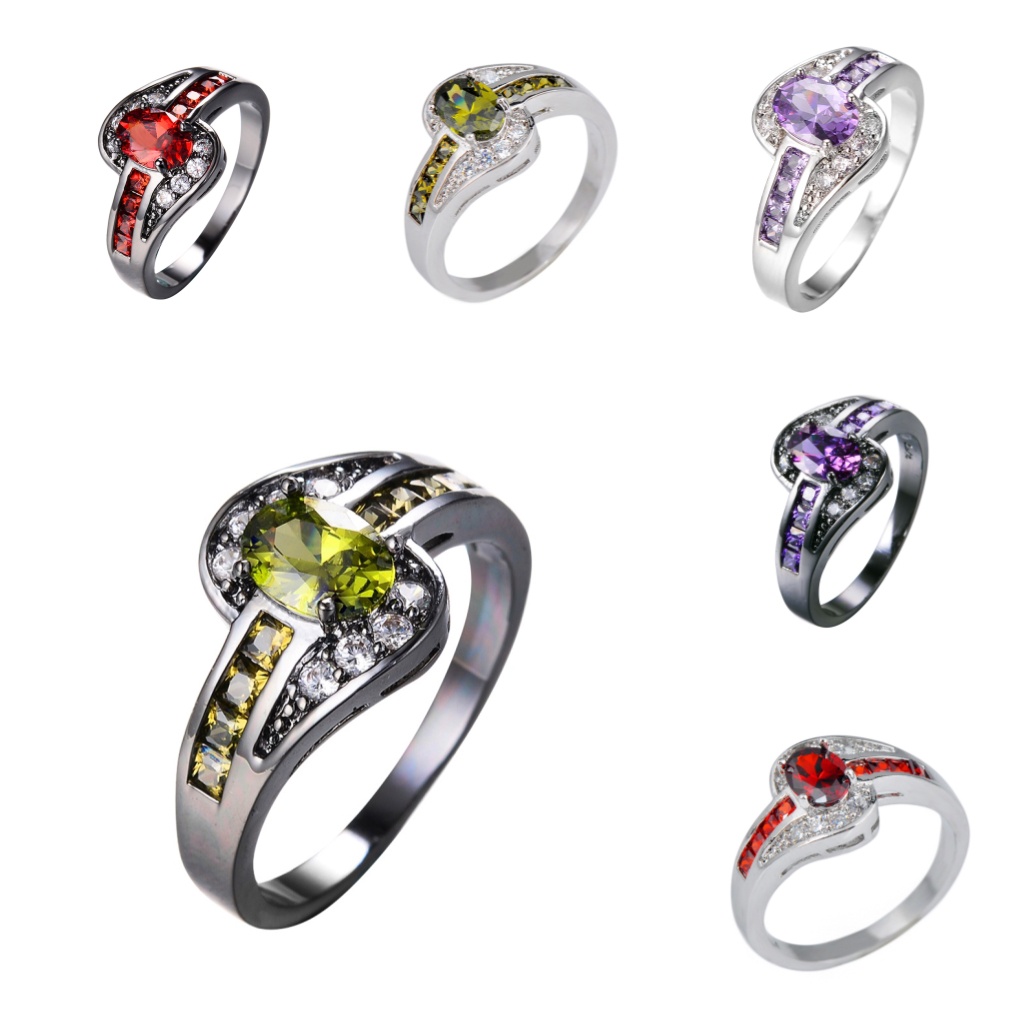 Goldkingdom Aksesoris Perhiasan Fashion Ready Stock Ringan Mewah Industri Berat Eropa Dan Amerika Fashion Cincin Berlian Kristal Biru