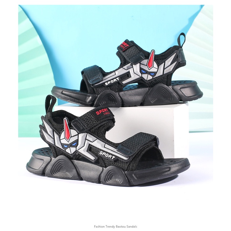 2023SH2099 Sendal anak laki laki sendal gunung anak laki laki transformer sandal anak robot import bahan karet empuk size 27-38