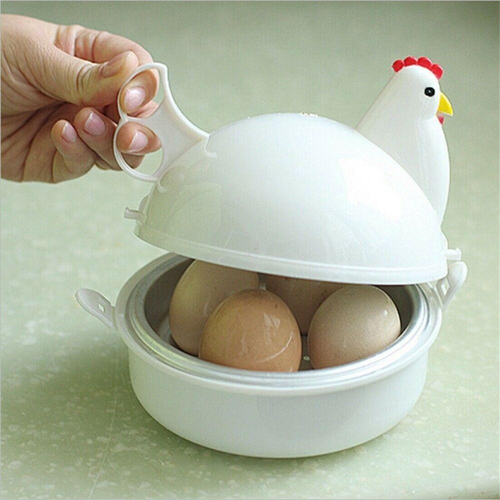 Solighter Alat Kukus Telur Bentuk Ayam New Cooker Steamer Alat Rebus Anti Lengket4 Egg Poacher