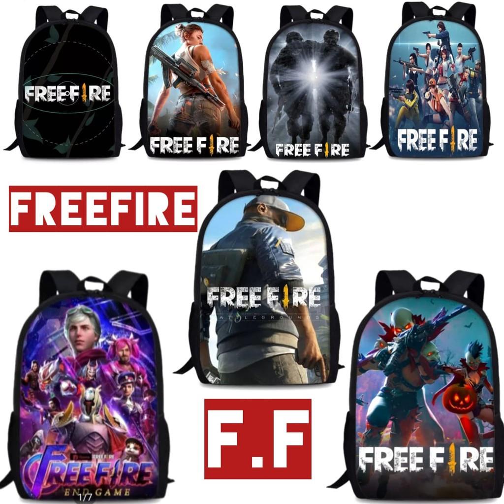 OTS 771 - Ransel FF Freefire Black Tas Ransel Sekolah Anak Karakter Pemain Terbaru Kekinian