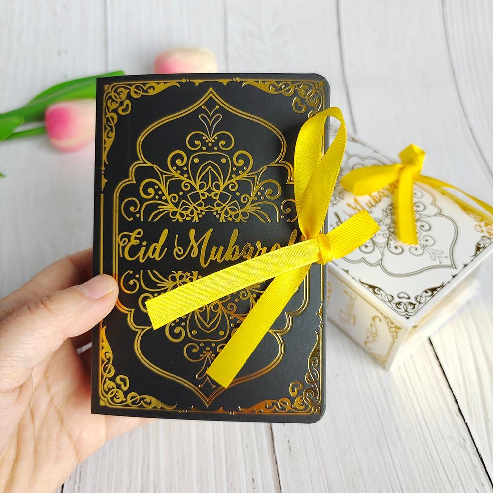 [Elegan] Candy Box Bentuk Buku Putih Coklat Eid Mubarak Kotak Kemasan Muslim Islami