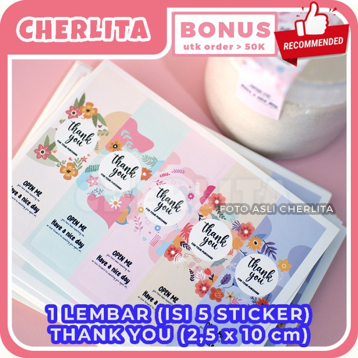 Sticker Toples Thank You Baking Stiker Lucu Cookies Kue Kering Open