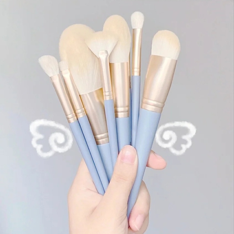 9/10pcs Set Kuas Makeup Concealer Blush Loose Powder Brush Eye Shadow Stabilo Foundation Alat Kecantikan