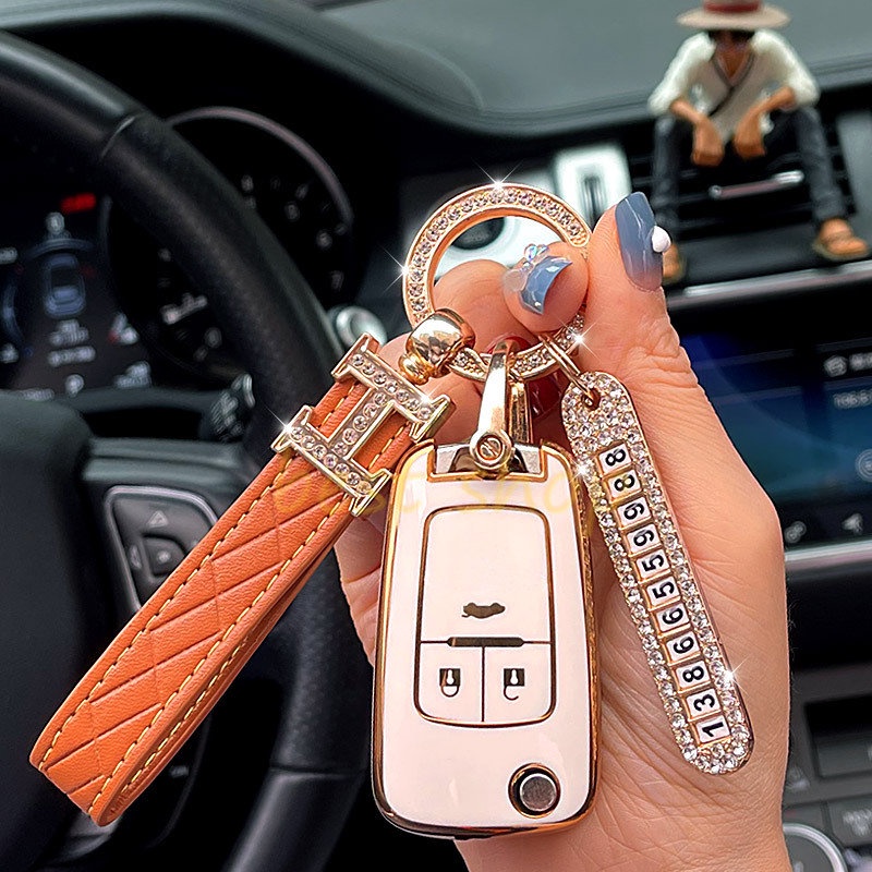 Soft TPU Chevrolet Car Key Cover Case Key Holder Gantungan Kunci Keyring Untuk Chevrolet Covoz Cruze Cruze