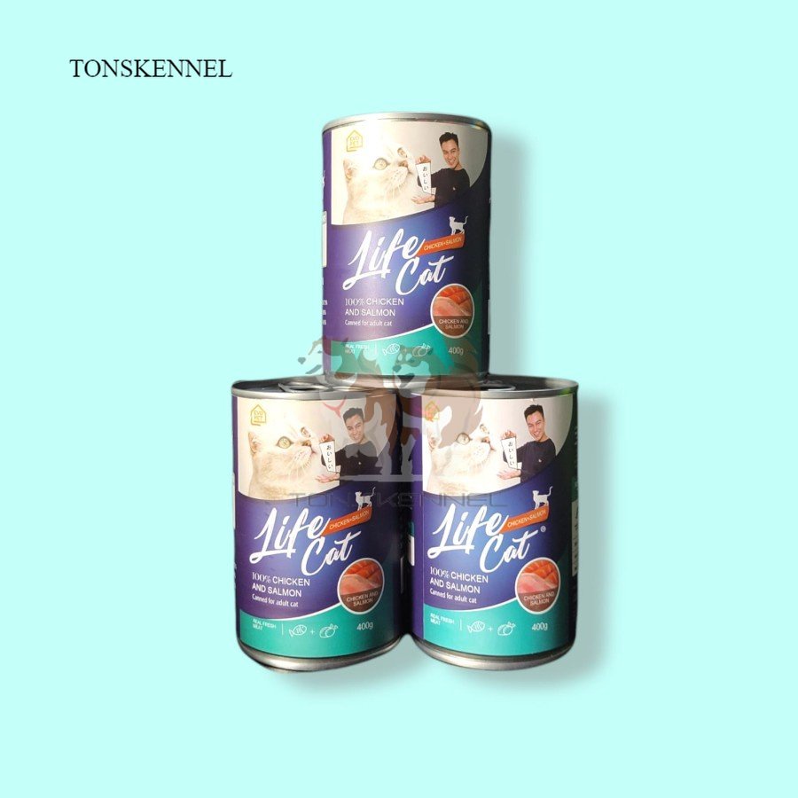 Life Cat Kaleng Kitten Adult 1 Kotak isi 24 pcs All Varian Wet Food Makanan Basah per Karton perkotak Salmon Tuna Anakan Dewasa Lifecat