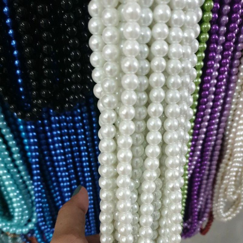 MUTIARA SINTETIS BERAT MUTIARA JAHIT 8 MM PER PACK BESAR (15 KALUNG) KUALITAS BAGUS KILAU