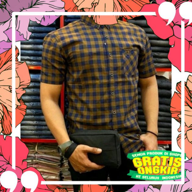 Paling Laris /kemeja pria lengan pendek kotak" GUCCI/KEMEJA PRIA PREMIUM/