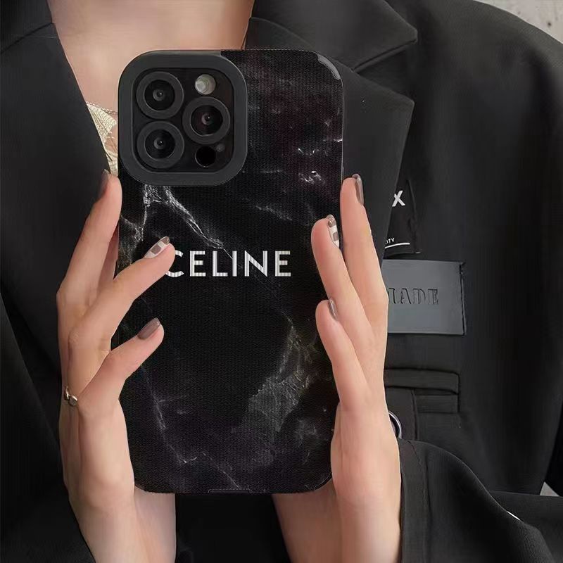 Fashion！Black Marble CELINE Soft Case iP iPhone 7 8 Plus SE 2020 X XR XS Max 11 12 13 14 Pro Max FTD Stripe Casing Apple