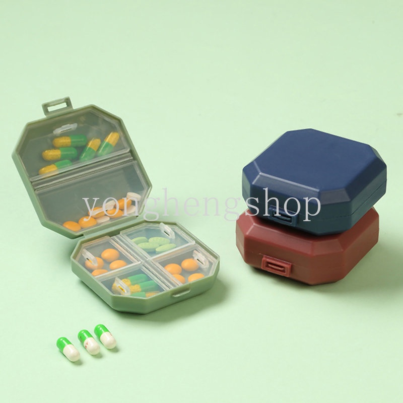 6kisi Kotak Pil Mini Travel Portable Kotak Penyimpanan Obat Tablet Obat Dispenser Case Wadah Vitamin Kapsul Sub-packaging Box Mingguan Pillbox Perawatan Kesehatan