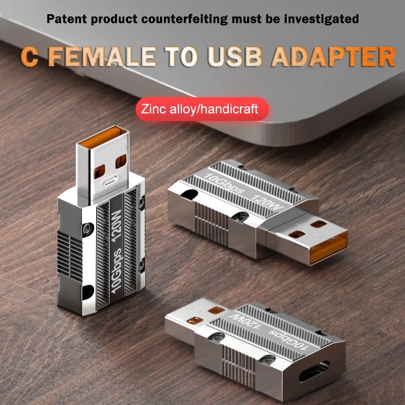 Adaptor Quick Charge Tipe C Ke USB 3.0 120W/adaptor/Converter Transmisi Kecepatan Tinggi 10Gbps Untuk Tablet &amp; Ponsel/3C Aksesoris