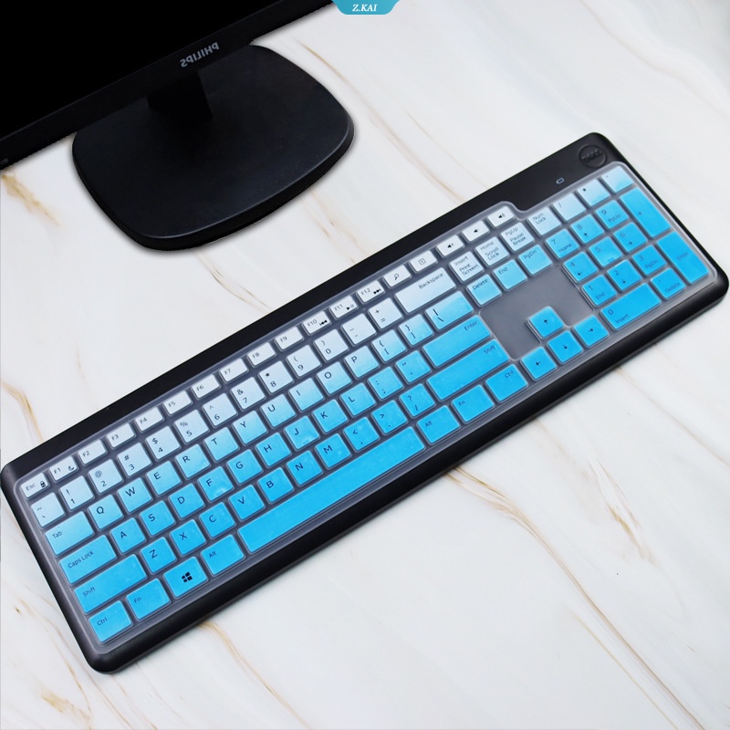 Komputer Desktop Model Dell 17inch KM117 WK117 WK118 Desktop Serba Mesin Keyboard Cover Tahan Air Bisa Dicuci Silikon High Quality Cover Pelindung [ZK]