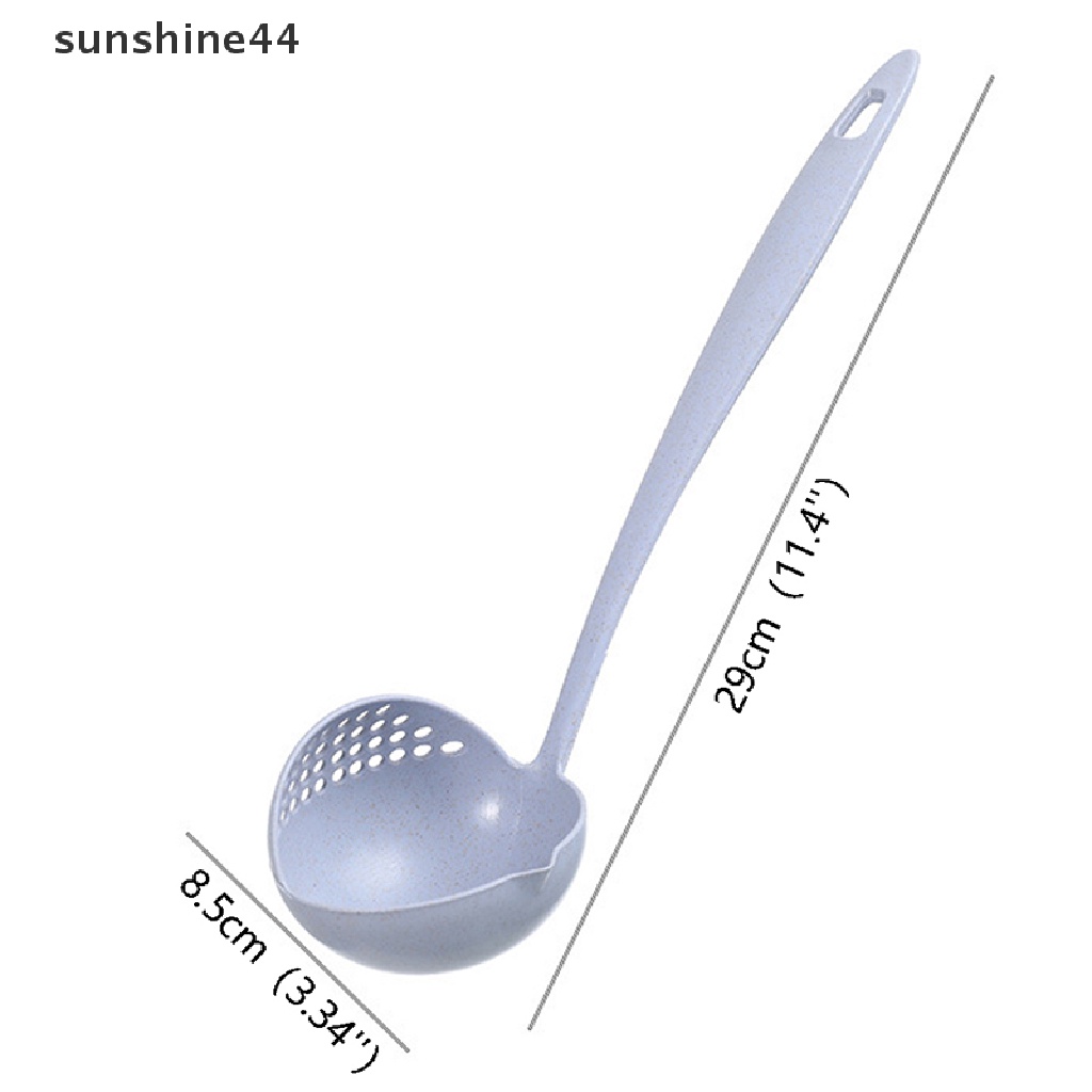 Sunshine Sendok Sup Gagang Panjang 2in1 Sendok Slotted Home Strainer Cooking Colander Kitchen Scoop Aksesoris Dapur Plastik ID