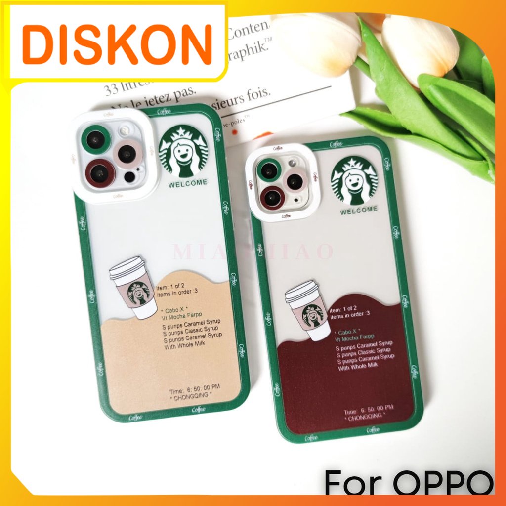 Softcase Casing Case Motif STARBUCKS For HP OPPO A76(4G) A55(4G) A95(4G) A74(4G) F19(4G) A16 A15 A15