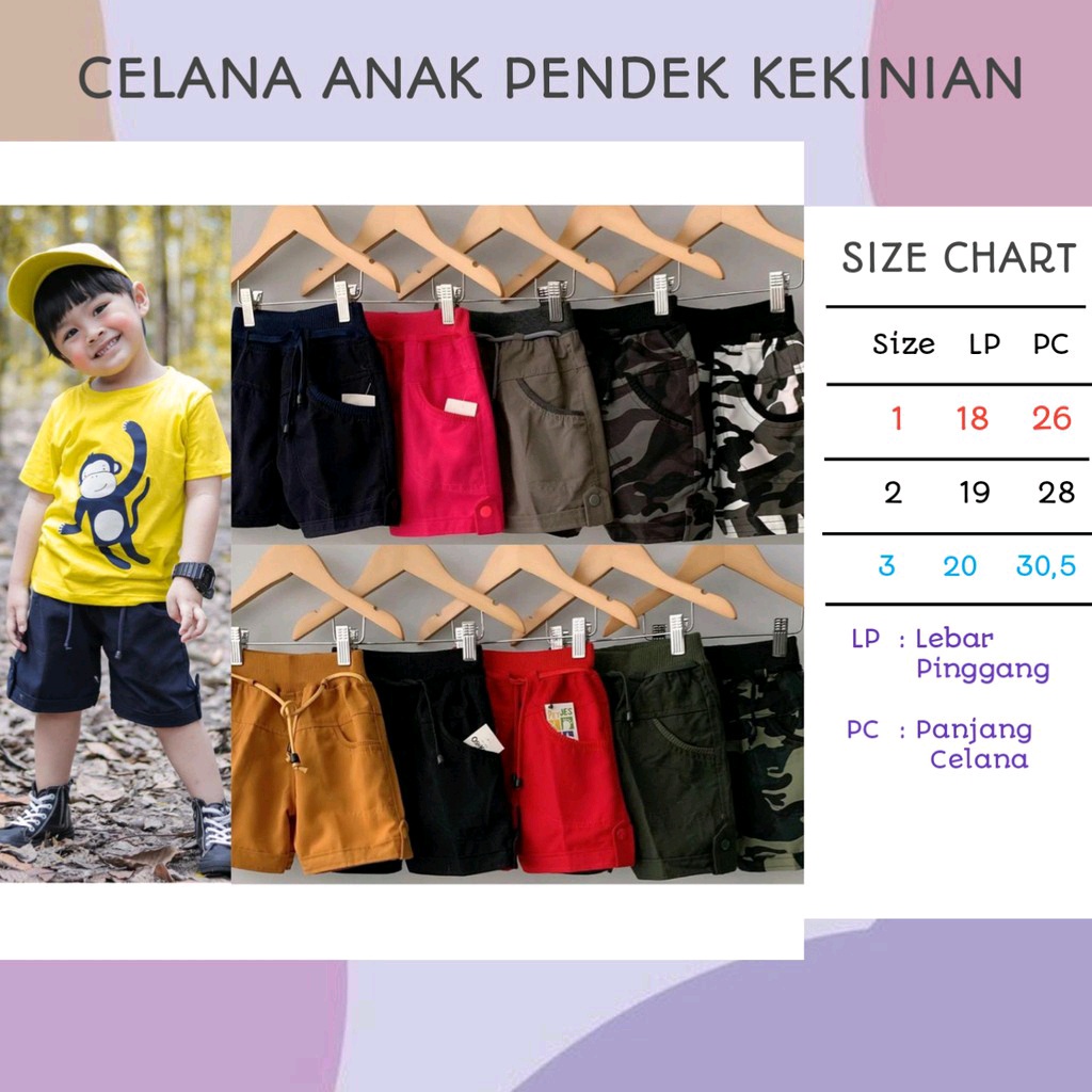 Celana Pendek Anak Laki Laki dan Perempuan Unisex 1 2 3 tahun Tebal Candy Pants