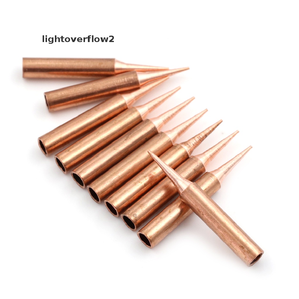 [lightoverflow2] 10Pcs/Lot 900M-T-I Soldering Tips Pure Copper Low Temperature Soldering Iron [ID]