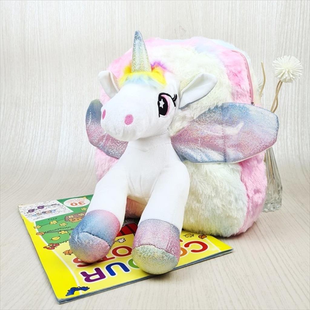 OTS 790 - Ransel Anak Boneka Bulu Unicorn Tas Punggung Backpack Anak Sekolah Ngaji SD TK PAUD