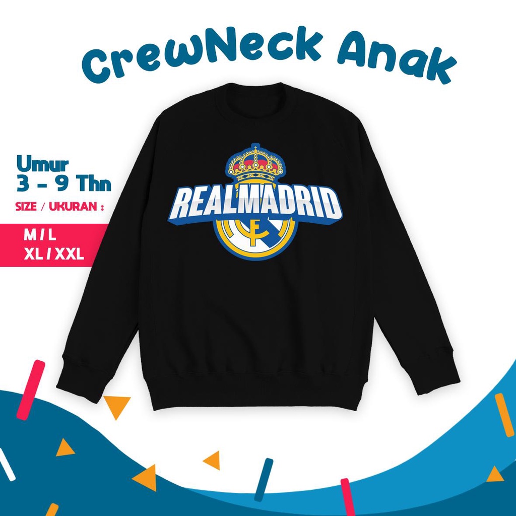 Sweater hoodie Sporty anak laki laki perempuan olahraga crewneck Outwear jaket club sepak bola Spany