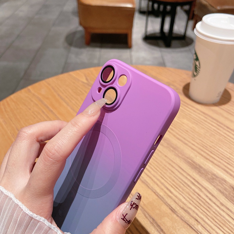 NEW! ! Casing Magsafe Buram Warna Premium untuk iPhone 11 12 13 14 Pro Max dengan Pelindung Lensa Kamera Film Anti Debu Anti Gores Sarung Lembut Anti Sidik Jari