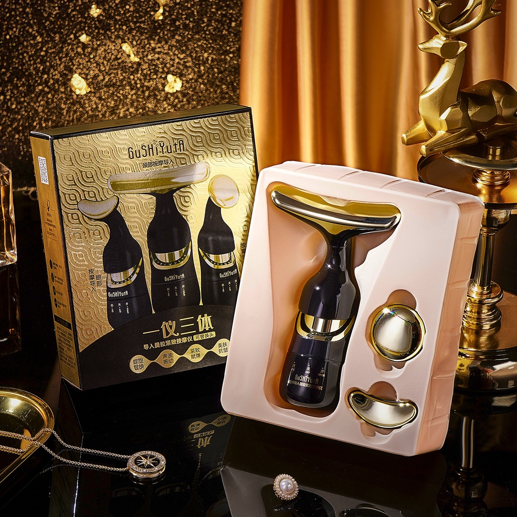 Three in one electric massage introducer massager essence Pengenalan Krim Wajah Leher Wajah Mata Pijat