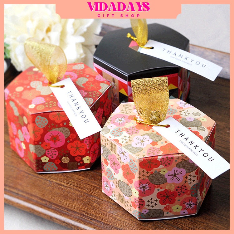 

VIDADAYS Kotak Souvenir Pernikahan Hadiah Wedding Kotak Kado Corak