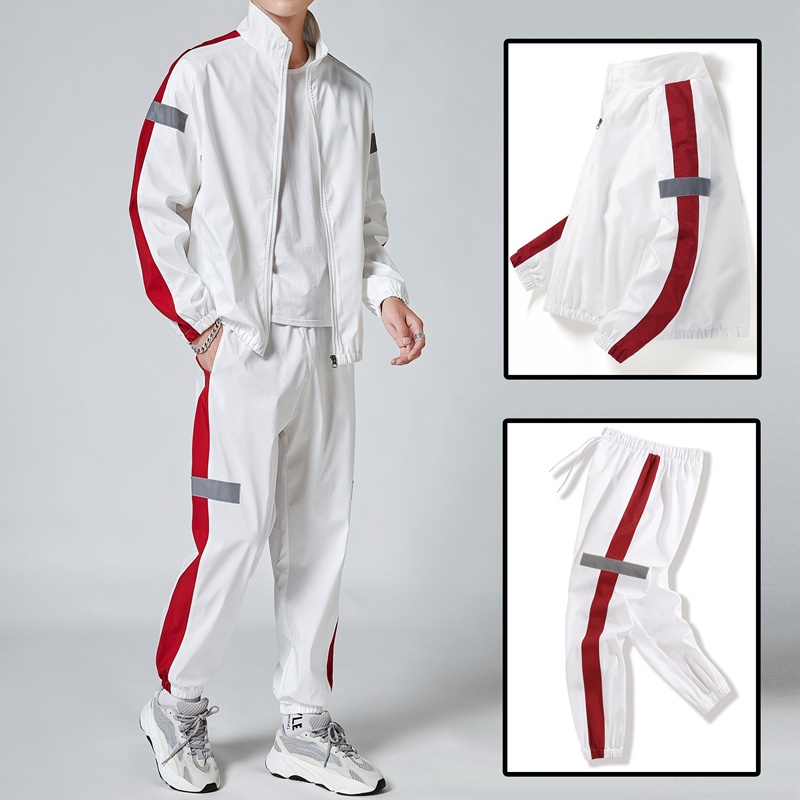 Baju Olah Pria Men's Sport Set Jaket Celana Panjang Set Pakaian Olahraga Pria Sport Wear