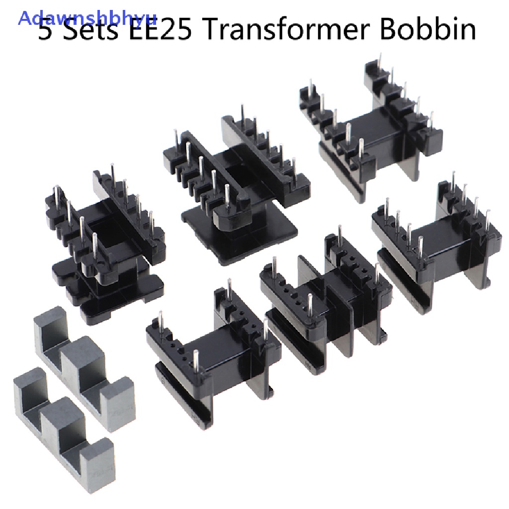 Adhyu 5Sets EE25 4Pin 8P 10P Trafo Bobbin PC40 Ferrite Core Vertikal Horizontal ID